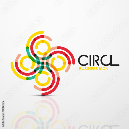 Abstract swirl lines symbol, circle logo icon