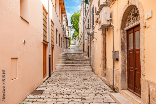 Old town street. View of the street in old town of the Pula city, Croatia. photo