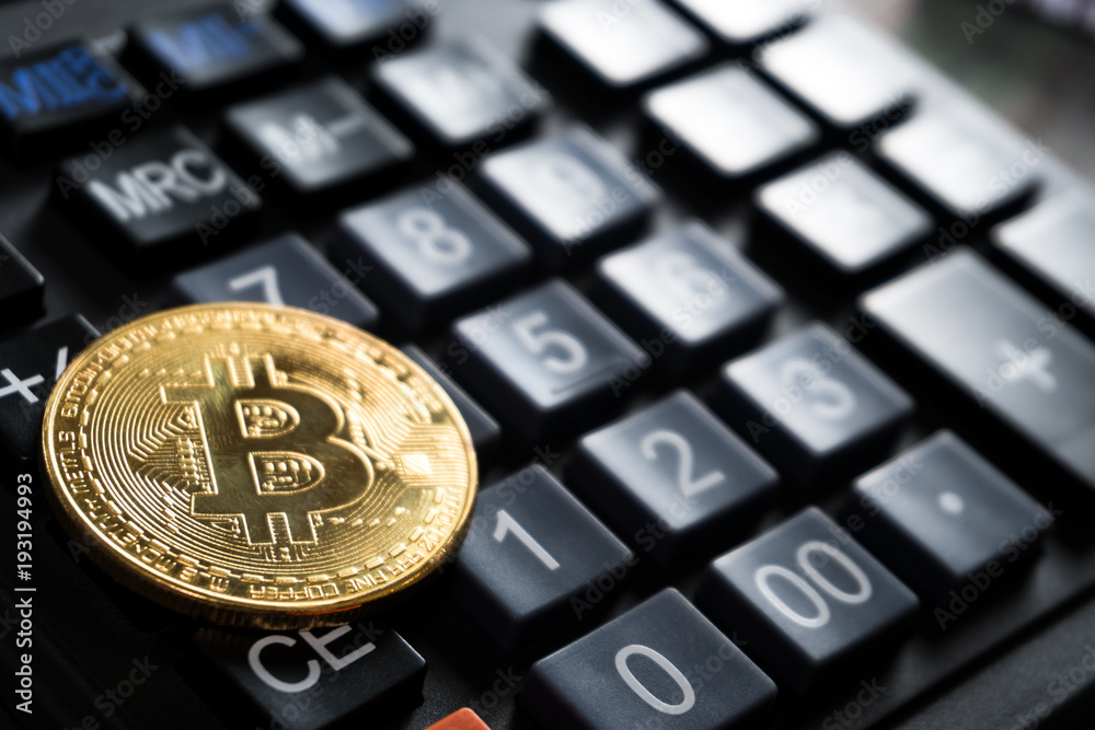 Bitcoin golden coin New virtual money and dollar background Bitcoin golden coin New virtual money and dollar background