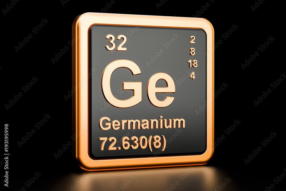 Germanium Ge chemical element. 3D rendering Germanium Ge chemical element. 3D rendering