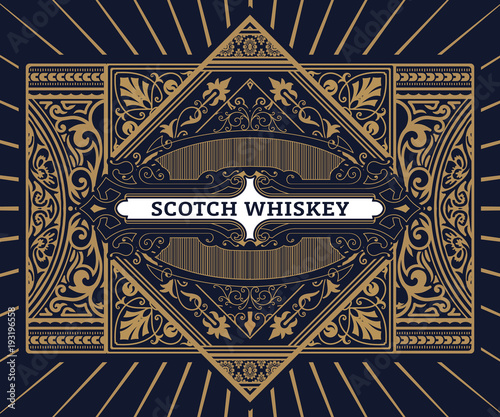 Vintage label for whiskey. You can apply this design for another products too.