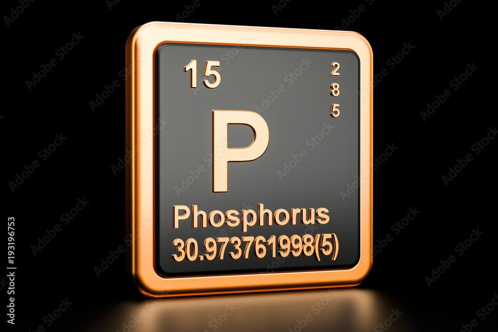 Phosphorus P chemical element. 3D rendering Phosphorus P chemical element. 3D rendering