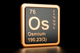 Osmium Os chemical element. 3D rendering
