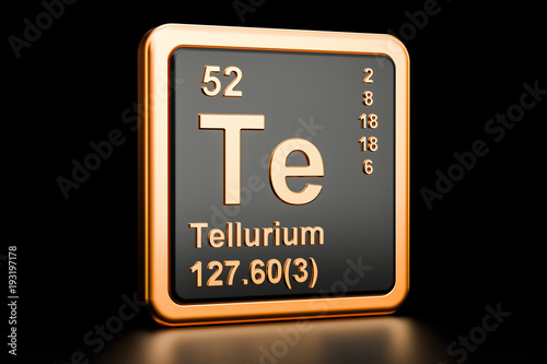 Принти на полотні Tellurium Te chemical element. 3D rendering
