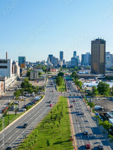 Ville-Marie highway in Dowtown Montreal, Canada. photo