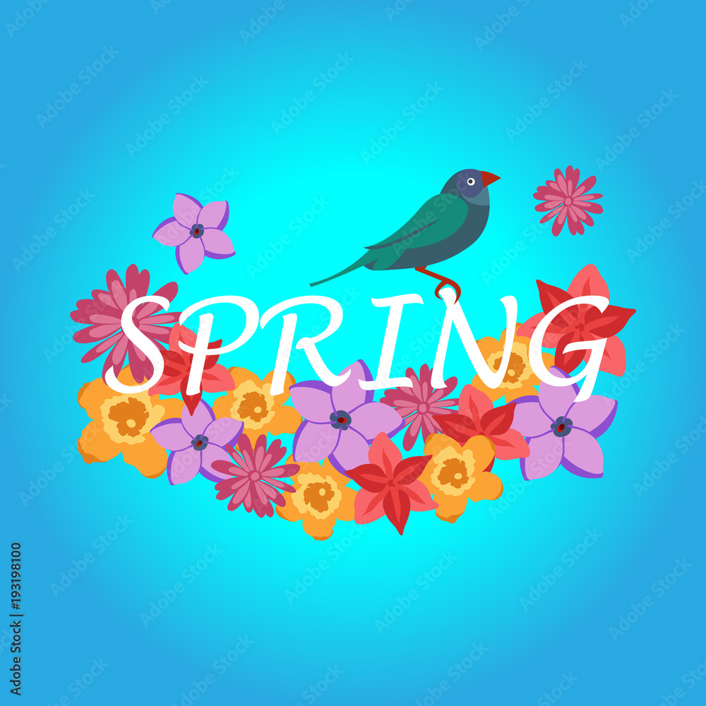 Floral illustration of spring vector background