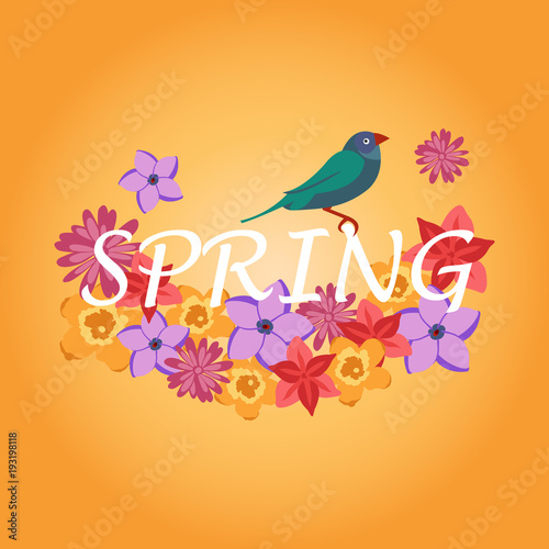 Floral illustration of spring vector background