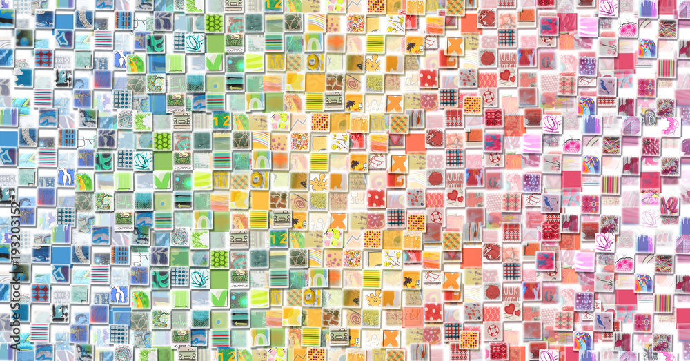 Abstract Rainbow Background made with Small illustrations Abstract Rainbow Background made with Small illustrations