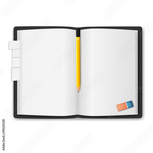realistic notebook, exercise book , vector illustration