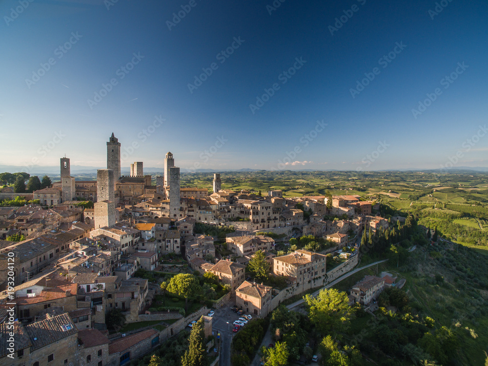 In the very heart of Tuscany - Aerial view of the medieval town of Montepulciano, Italy.