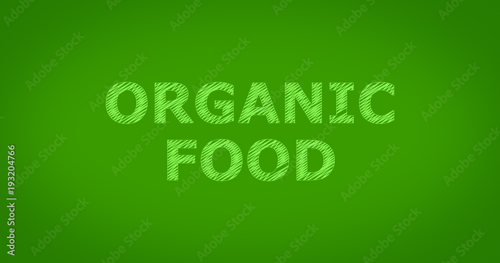 ORGANIC FOOD - Scribble text on green background
ORGANIC FOOD - Scribble text on green background