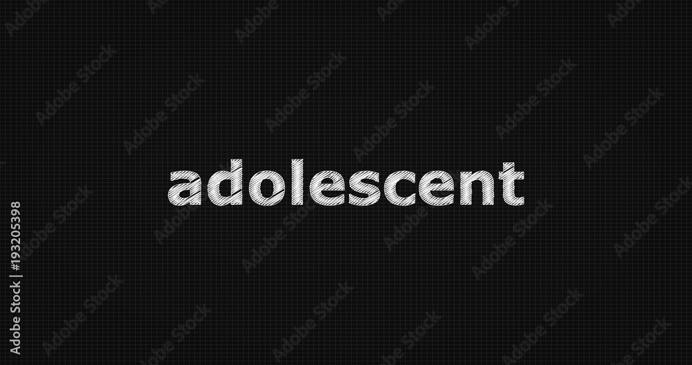 Obraz premium Adolescent word on black background