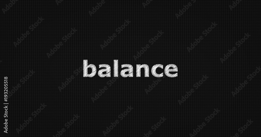 Balance word on black background