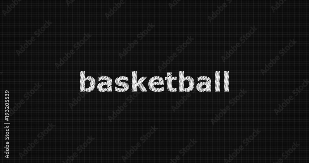 Basketball word on black background Basketball word on black background
