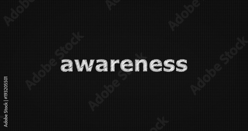 Awareness word on black background