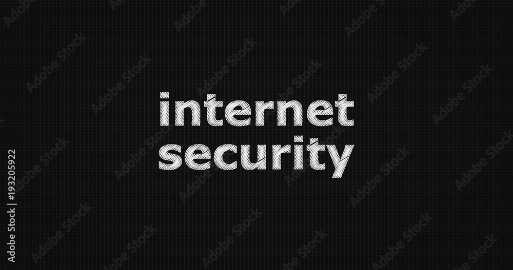 Internet security word on grey background.