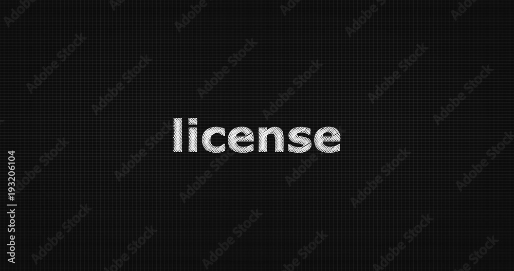 Licence word on grey background.