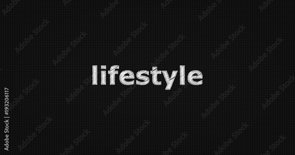 Lifestyle word on grey background.