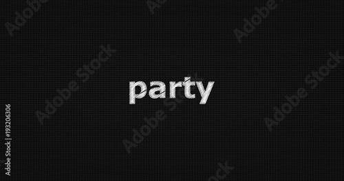 Party word on grey background.
