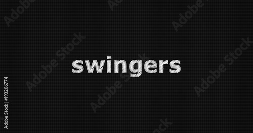 Swingers word on grey background. photo