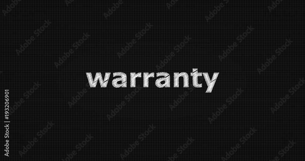 Warranty word on grey background.