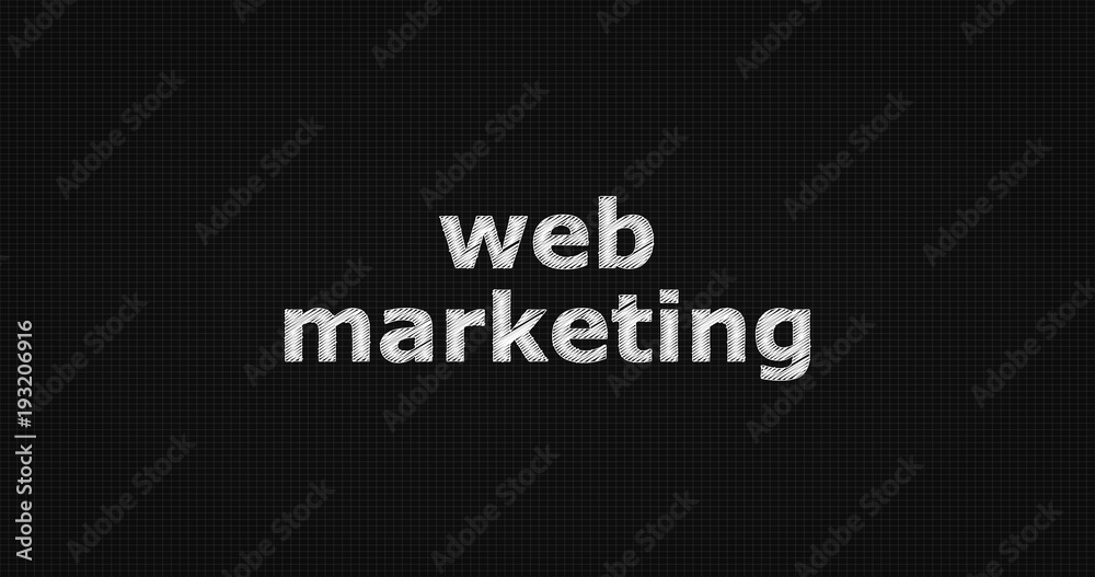 Web marketing word on grey background.