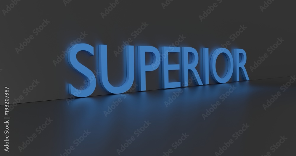 Superior word on grey background. 3D render. Superior word on grey background. 3D render.
