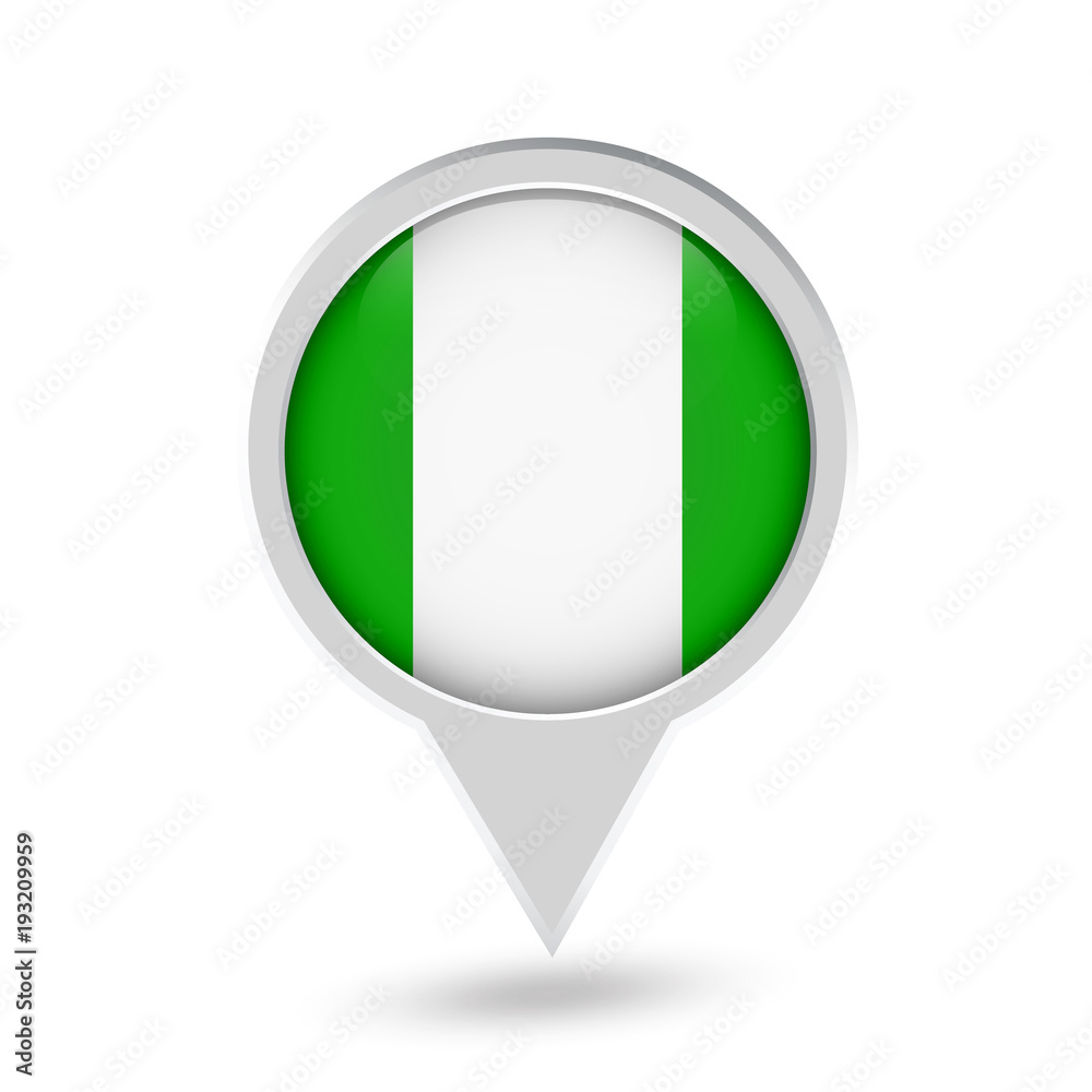 Nigeria Flag Round Pin Icon