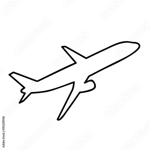 Ausmalbild Flugzeug hebt ab