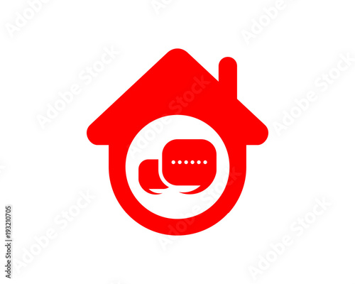 red chat house housing home residence residential real estate image vector icon