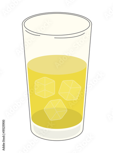 fresh juice with ice cubes vector illustration design