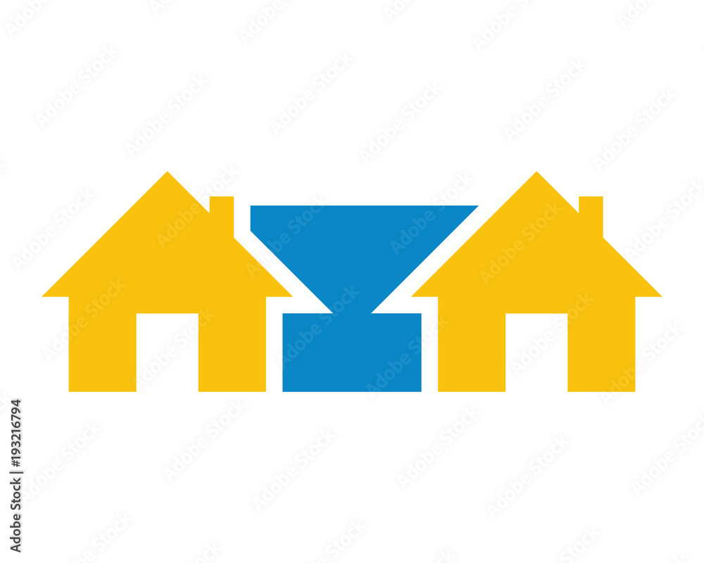 yellow house housing home residence residential real estate image vector icon yellow house housing home residence residential real estate image vector icon