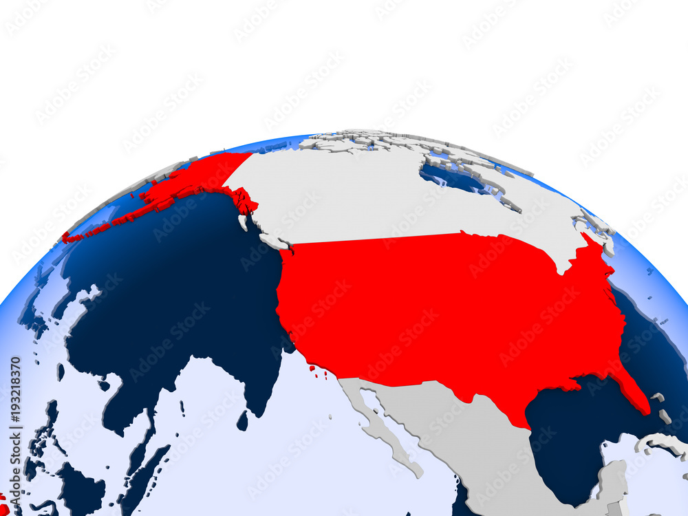 Fototapeta premium Greenland on political globe