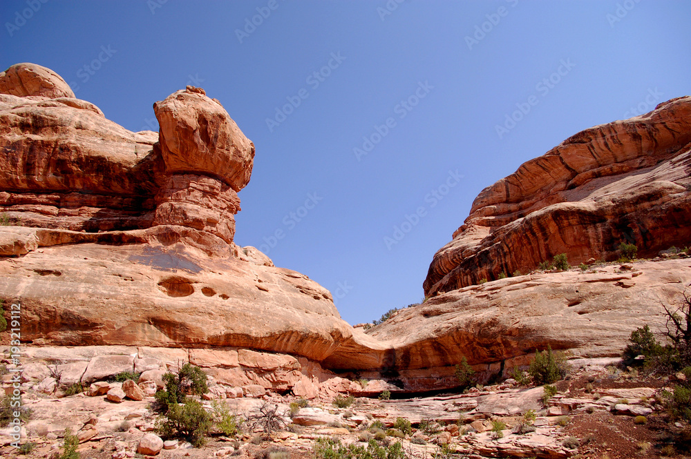 Red rock formations in canyon country Southern Utah.