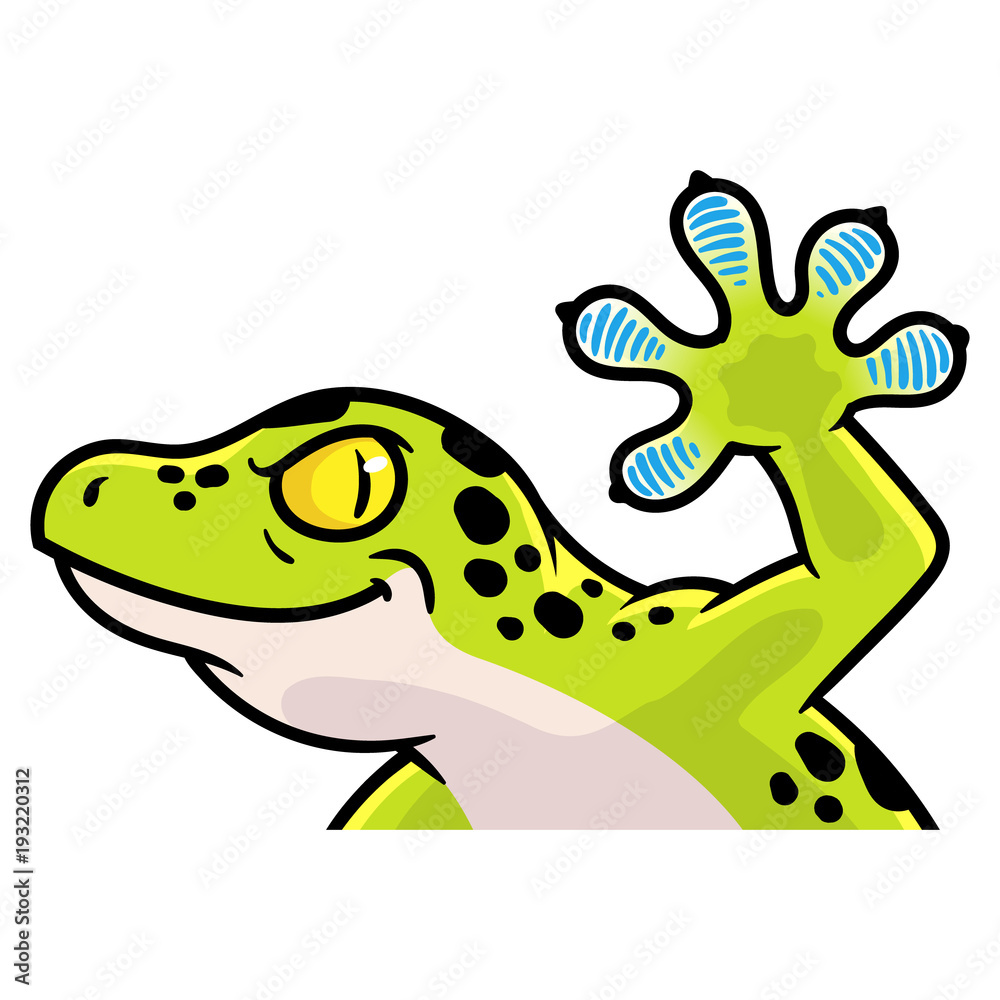 Naklejka premium Ilustracja kreskówka gekon