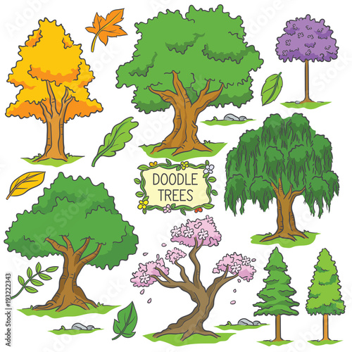 Colorful Hand Drawn Doodle Tree