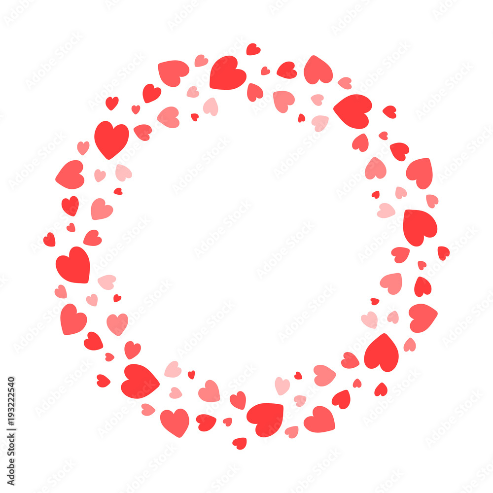 Vector hearts wreath. Hearts frame for greeting, invitation, wedding cards design. Vector hearts wreath. Hearts frame for greeting, invitation, wedding cards design.