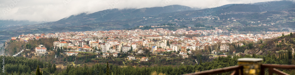 High resolution panorama of Edessa city, Greece, Europe