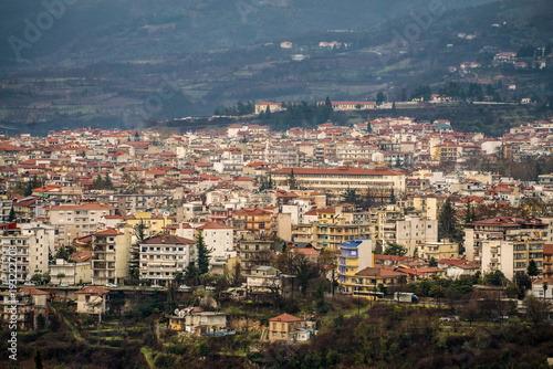 Aerial View of Edessa city, Greece, Europe