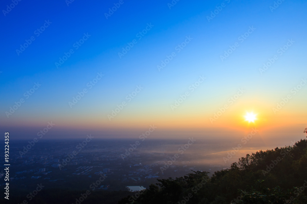 View point of Chiang mai city in the morning from Doi suthep, Chiang mai, Thailand