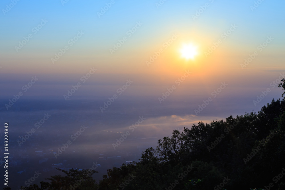 View point of Chiang mai city in the morning from Doi suthep, Chiang mai, Thailand View point of Chiang mai city in the morning from Doi suthep, Chiang mai, Thailand
