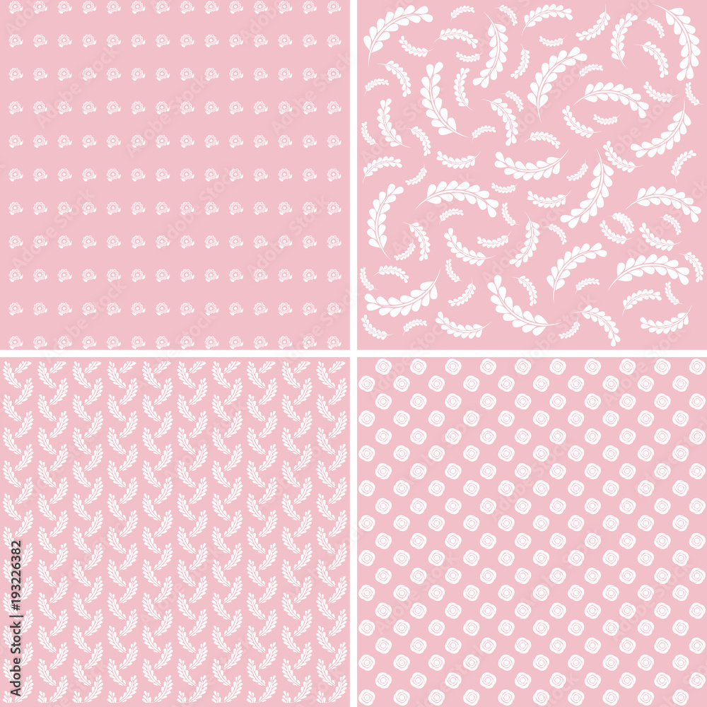 Floral vintage pattern set.