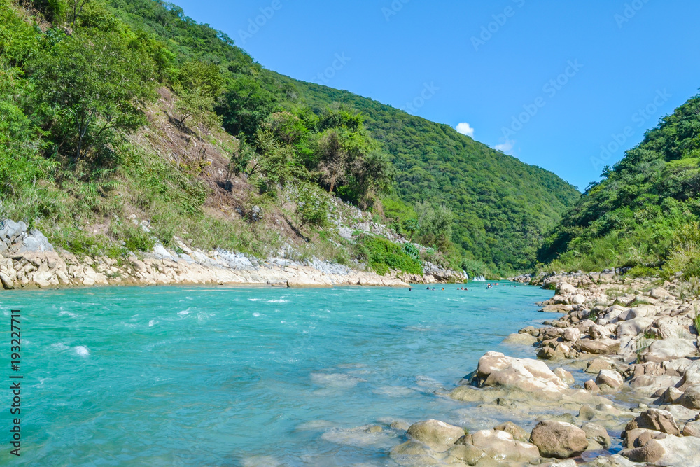 Turquoise river of Tamul at Huasteca Potosina, Mexico
