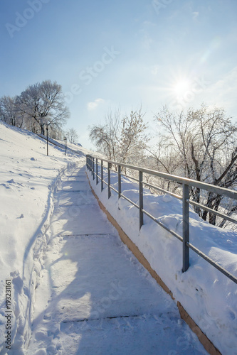 Ladder covered with snow © Тищенко Дмитрий