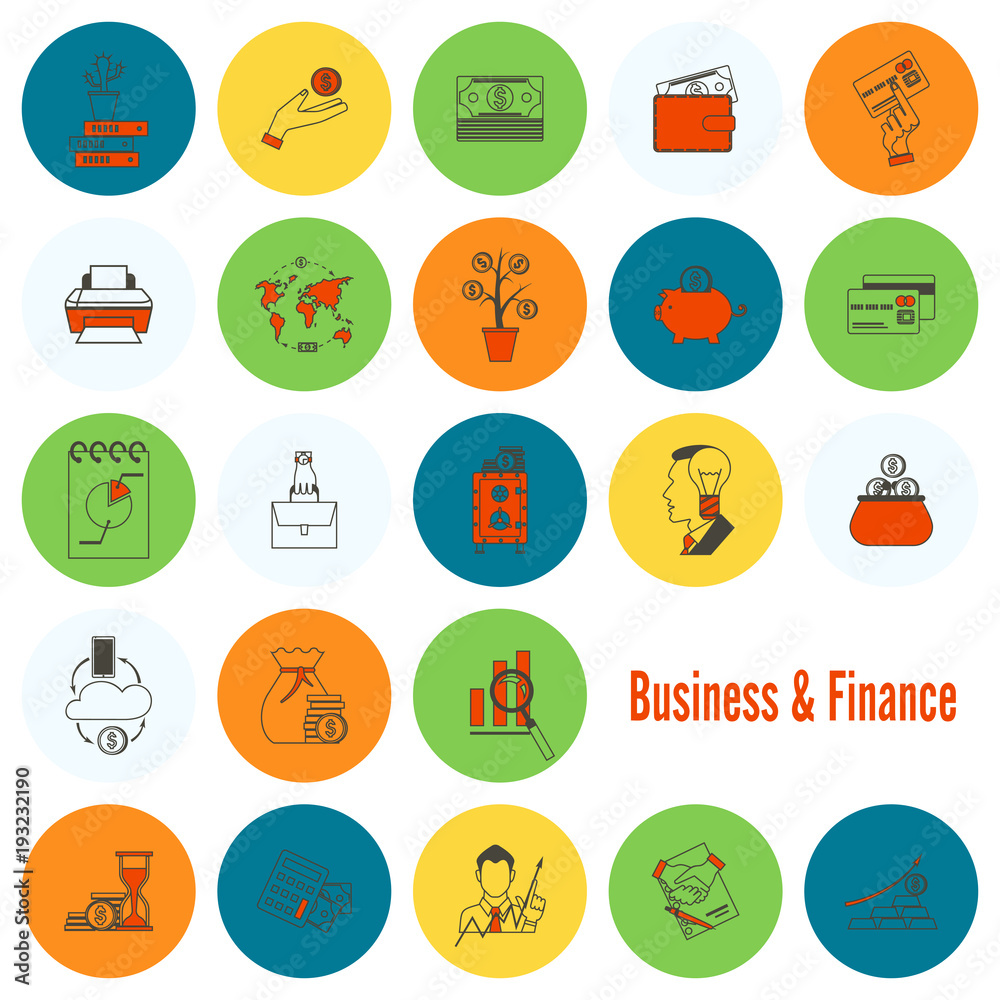 Business and Finance Icon Set Business and Finance Icon Set