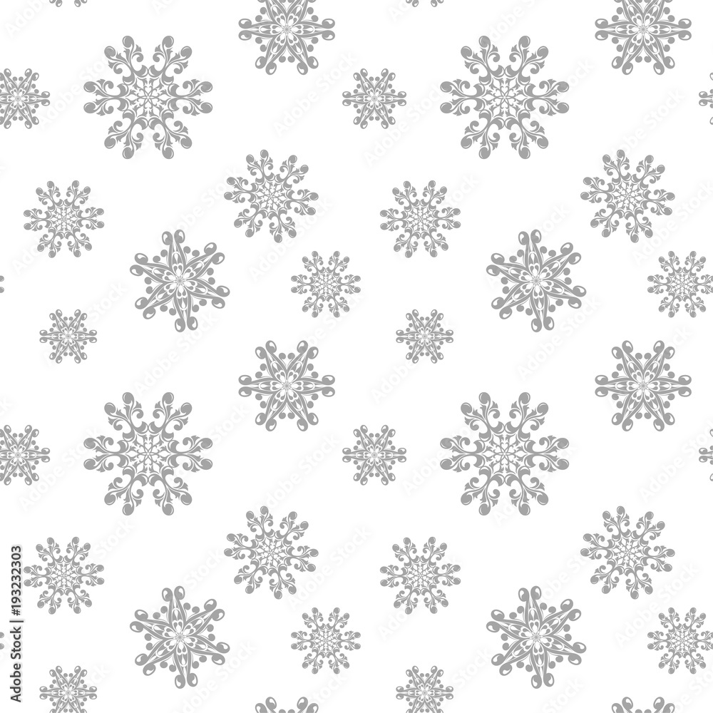 Gray seamless pattern on white background