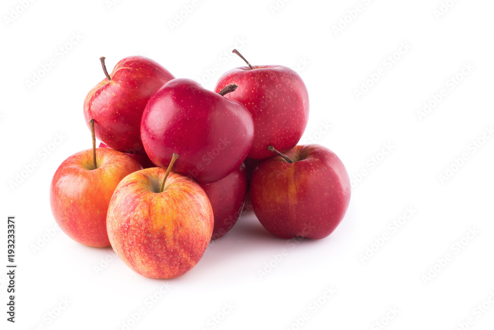 Red apples isolated on a white background Red apples isolated on a white background