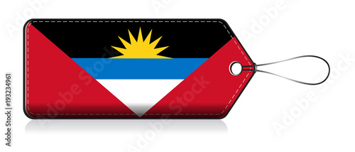 Antigua and Barbuda flag lable, Label of product made in Antigua and Barbuda