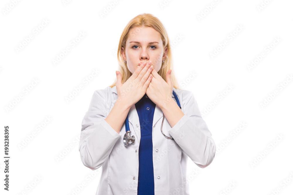 Woman doctor with stethoscope Woman doctor with stethoscope
