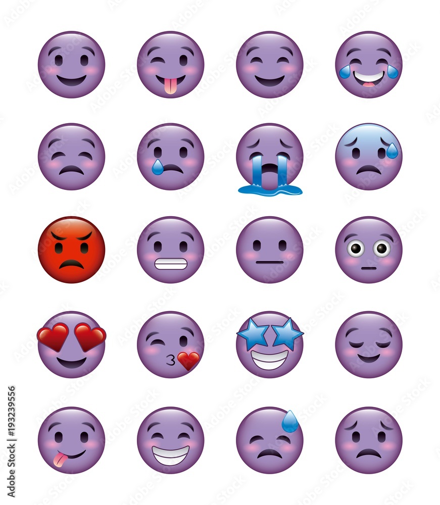 set of smiley icons with different face expression vector illustration set of smiley icons with different face expression vector illustration